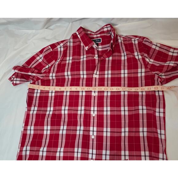 Pair of Club Room Button Down Shirts Men's Size L Red White Blue Plaid - Picture 8 of 10